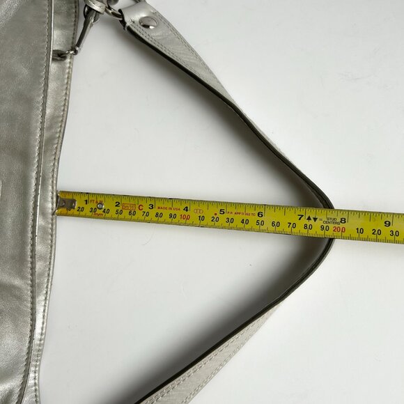Coach Zoe Signature C Canvas Leather Hobo Shoulder Bag in Cream and Silver - Picture 15 of 17
